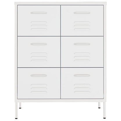 vidaXL Schubladenschrank Weiß 80x35x101,5 cm Stahl
