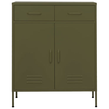 vidaXL Lagerschrank Olivgrün 80x35x101,5 cm Stahl