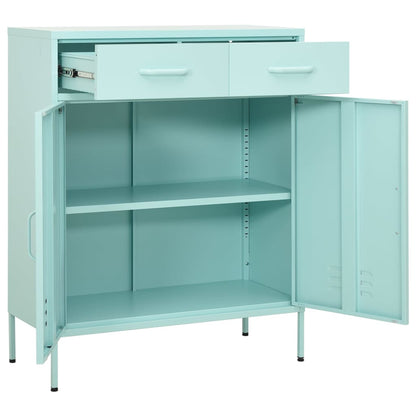 vidaXL Lagerschrank Minzgrün 80x35x101,5 cm Stahl
