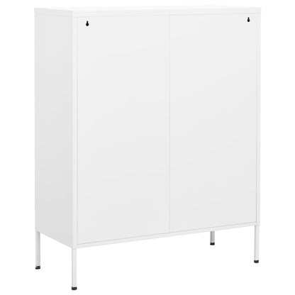 vidaXL Lagerschrank Weiß 80x35x101,5 cm Stahl