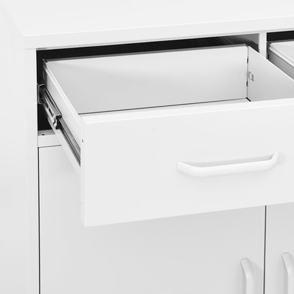vidaXL Lagerschrank Weiß 80x35x101,5 cm Stahl
