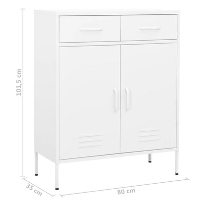 vidaXL Lagerschrank Weiß 80x35x101,5 cm Stahl