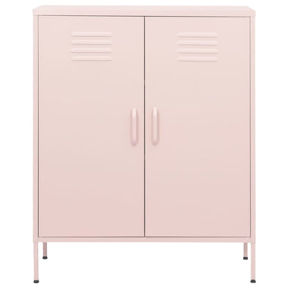 vidaXL Beistellschrank Rosa 80x35x101,5 cm Stahl