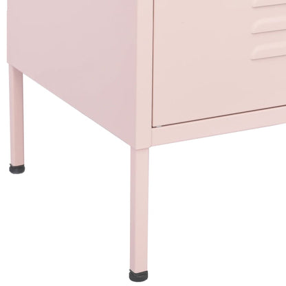 vidaXL Beistellschrank Rosa 80x35x101,5 cm Stahl