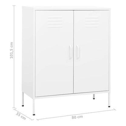 vidaXL Lagerschrank Weiß 80x35x101,5 cm Stahl