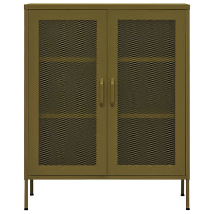 vidaXL Lagerschrank Olivgrün 80x35x101,5 cm Stahl
