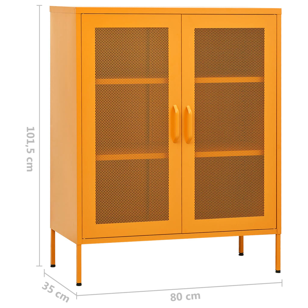 vidaXL Lagerschrank Senfgelb 80 x 35 x 101,5 cm Stahl