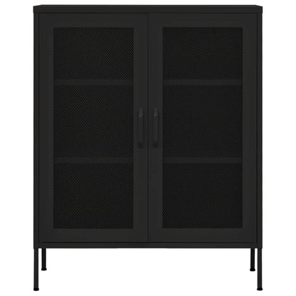 Lagerschrank Schwarz 80x35x101,5 cm Stahl