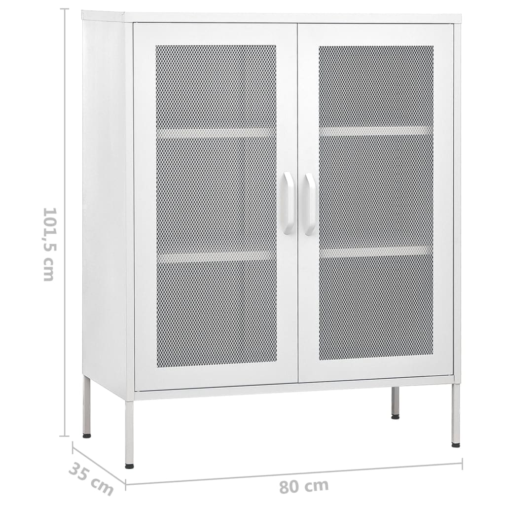vidaXL Lagerschrank Weiß 80x35x101,5 cm Stahl