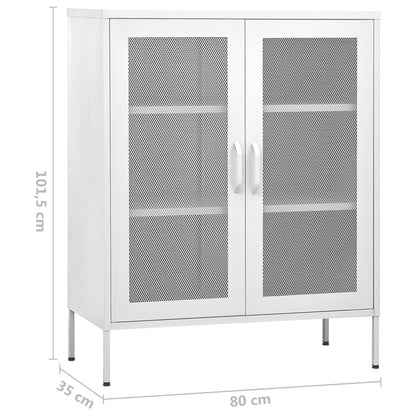 vidaXL Lagerschrank Weiß 80x35x101,5 cm Stahl