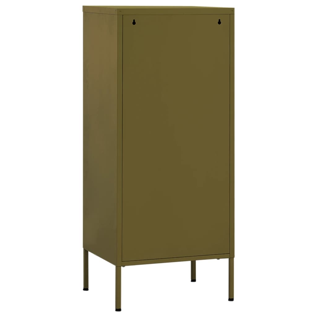 vidaXL Beistellschrank Olivgrün 42,5x35x101,5 cm Stahl