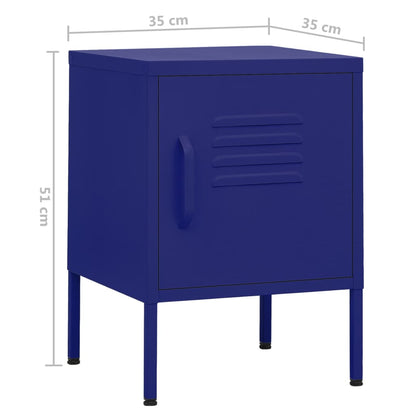 vidaXL Nachttisch Marineblau 35x35x51 cm Stahl