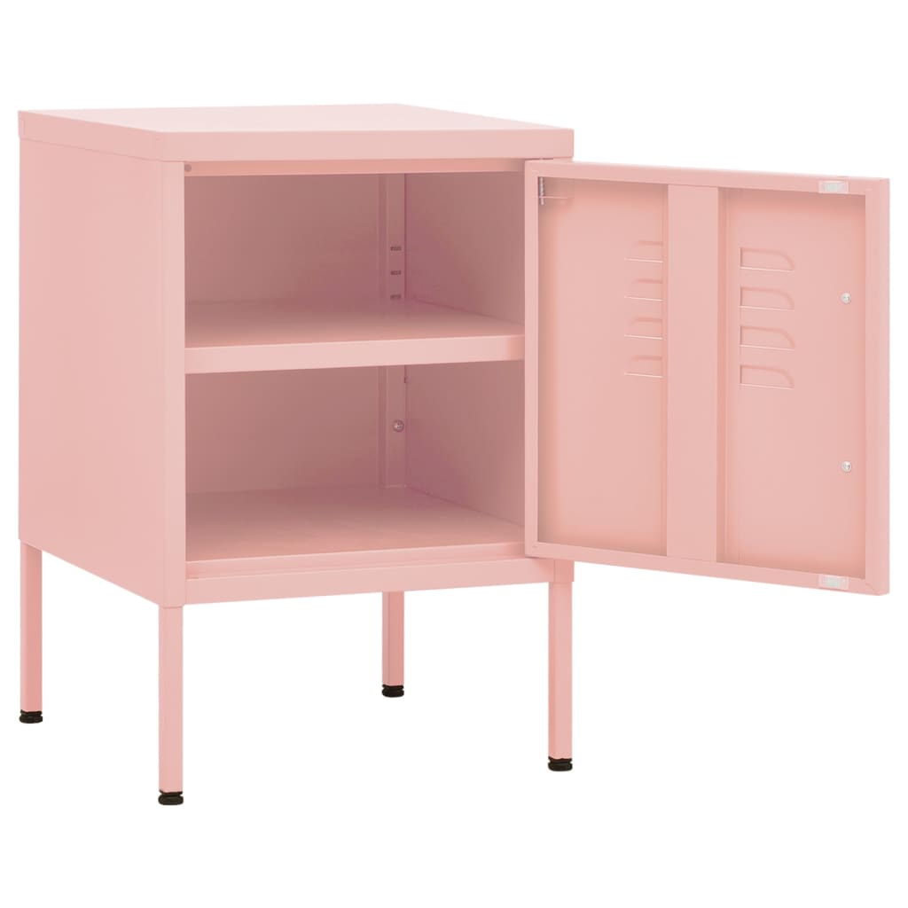 vidaXL Table de chevet rose 35x35x51 cm acier