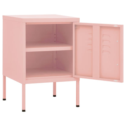 vidaXL Table de chevet rose 35x35x51 cm acier