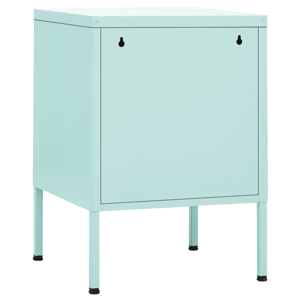 vidaXL Table de chevet Vert menthe 35x35x51 cm Acier
