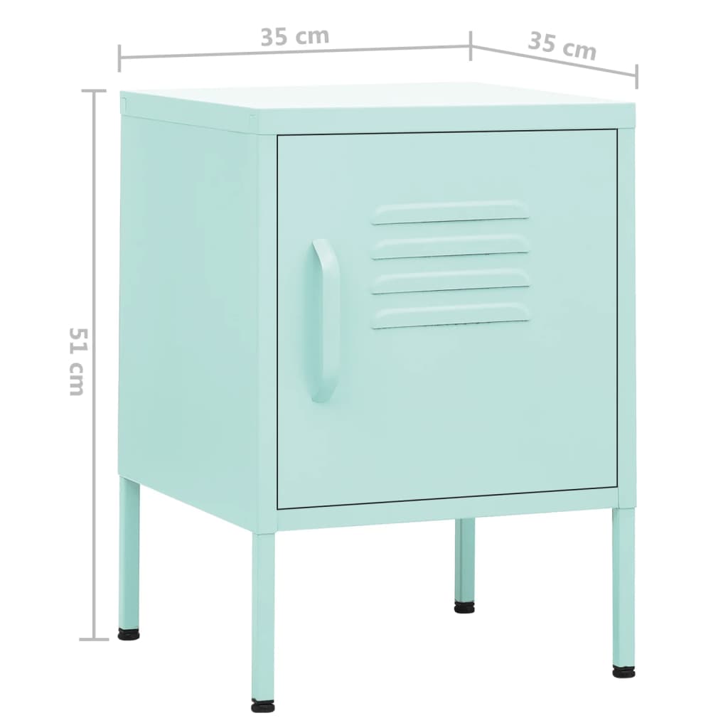 vidaXL Table de chevet Vert menthe 35x35x51 cm Acier