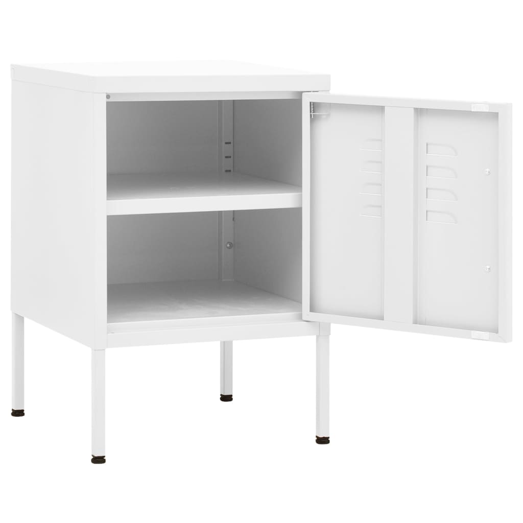 vidaXL Table de chevet blanc 35x35x51 cm acier
