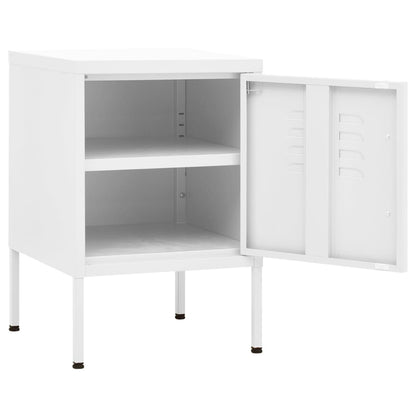 vidaXL Table de chevet blanc 35x35x51 cm acier
