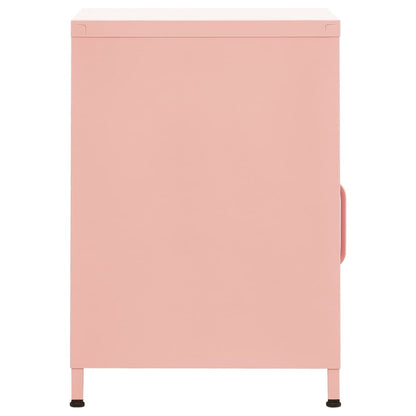 vidaXL Table de chevet rose 35x35x51 cm acier