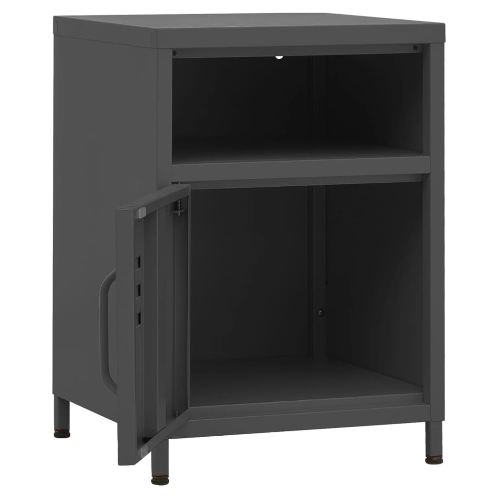 vidaXL Nachttisch Anthrazit 35x35x51 cm Stahl