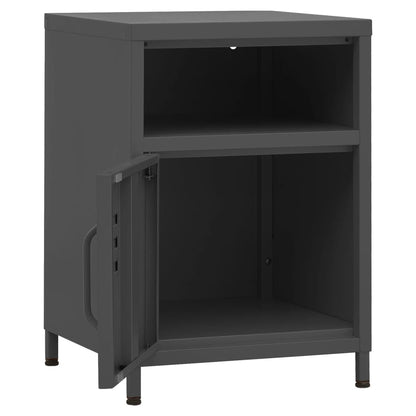 vidaXL Nachttisch Anthrazit 35x35x51 cm Stahl