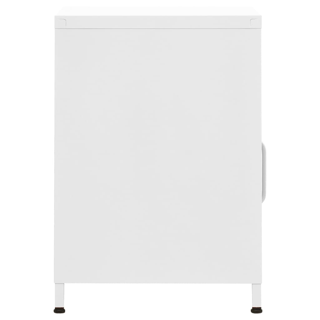 vidaXL Table de chevet blanc 35x35x51 cm acier