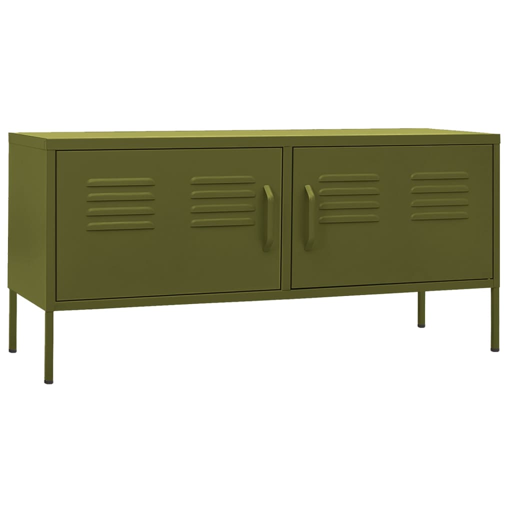 vidaXL TV-Schrank Olivgrün 105x35x50 cm Stahl