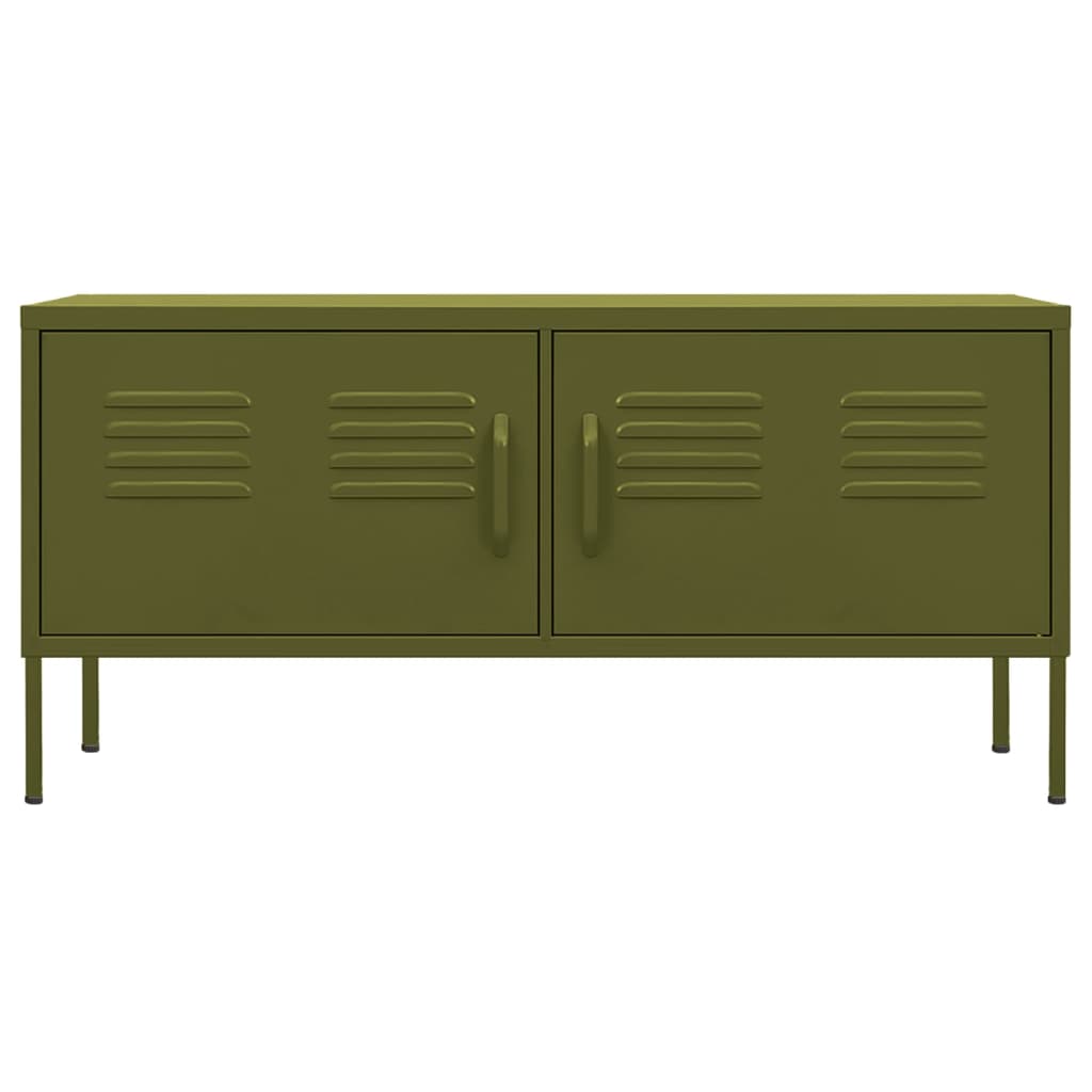 vidaXL TV-Schrank Olivgrün 105x35x50 cm Stahl