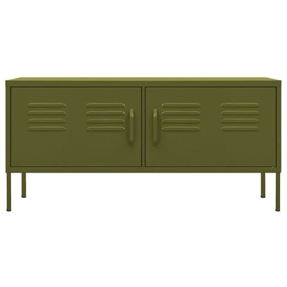 vidaXL TV-Schrank Olivgrün 105x35x50 cm Stahl