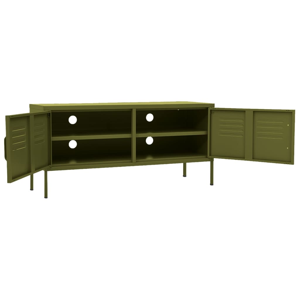 vidaXL TV-Schrank Olivgrün 105x35x50 cm Stahl