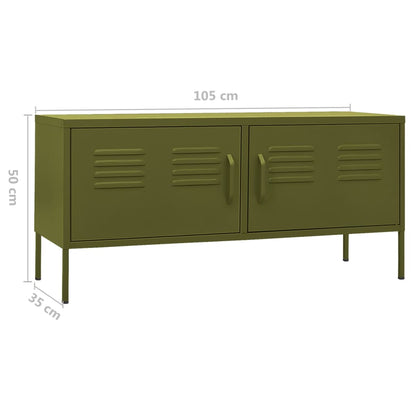 vidaXL TV-Schrank Olivgrün 105x35x50 cm Stahl