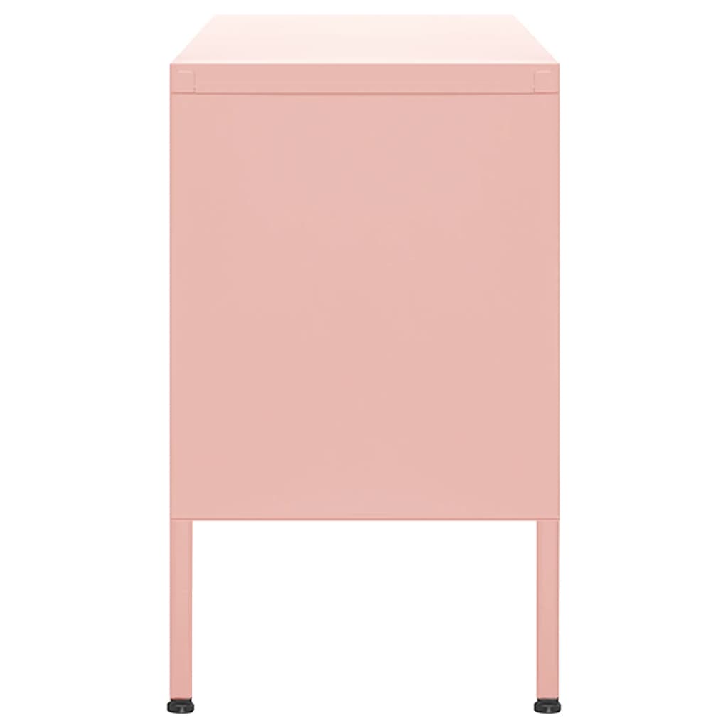 vidaXL TV-Schrank Rosa 105x35x50 cm Stahl