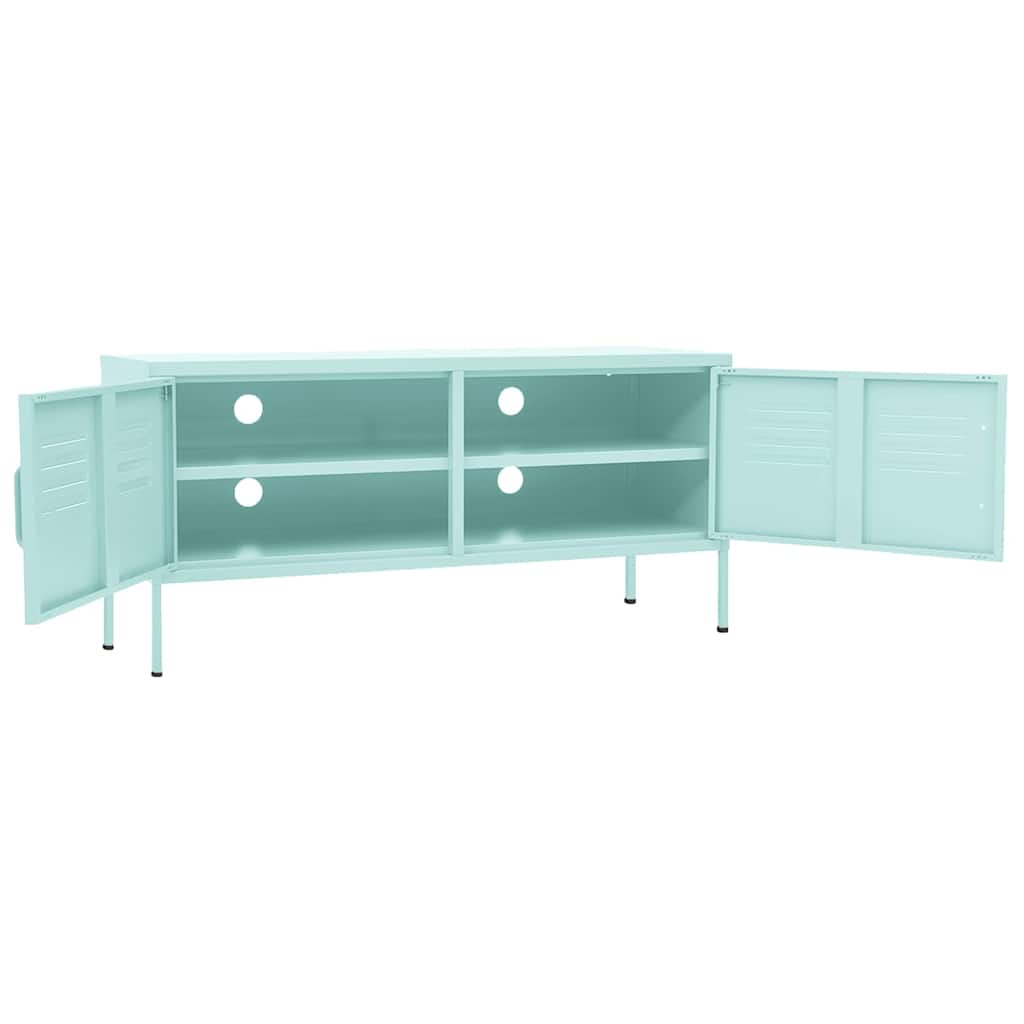 Meuble TV vidaXL vert menthe 105x35x50 cm acier