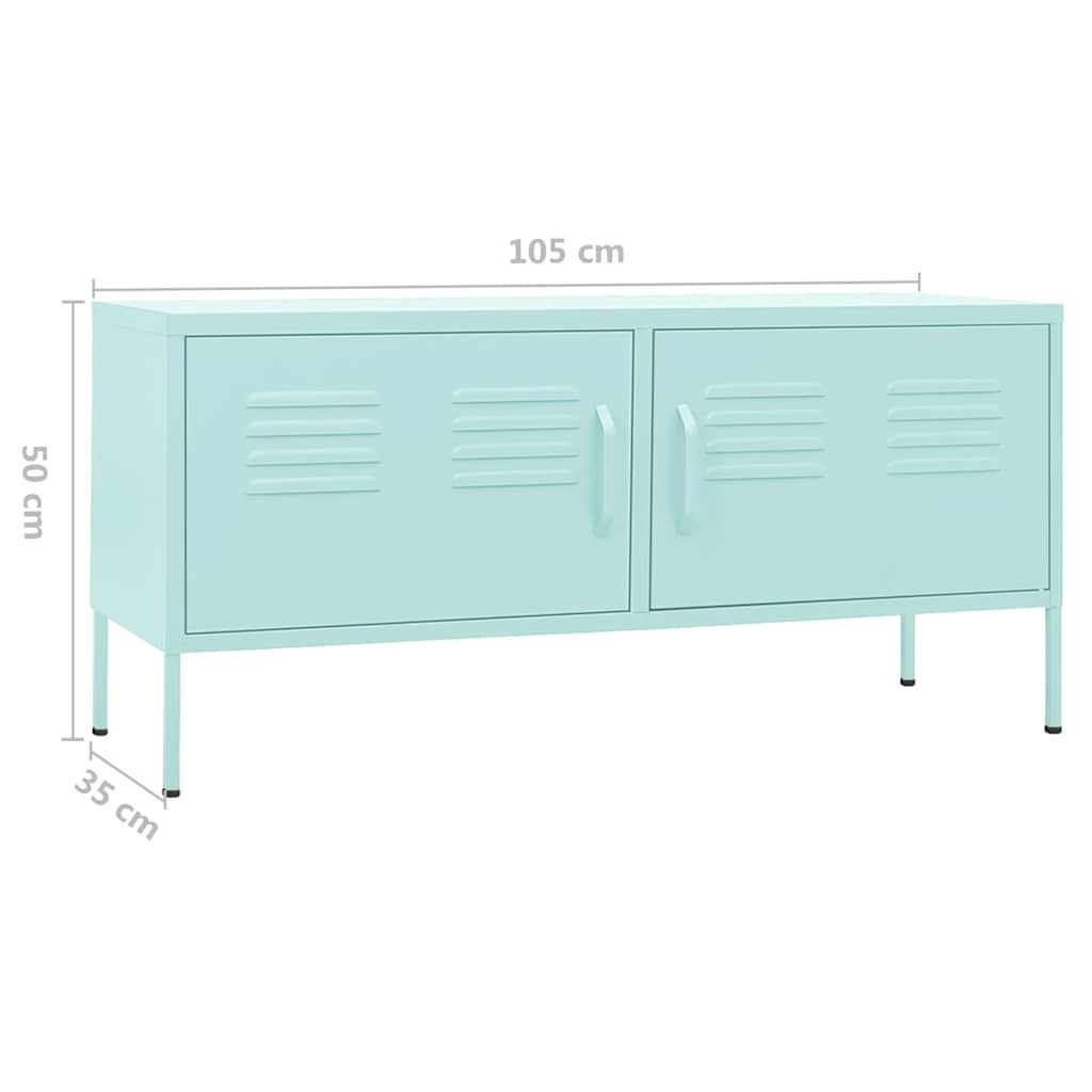 Meuble TV vidaXL vert menthe 105x35x50 cm acier
