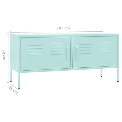 Meuble TV vidaXL vert menthe 105x35x50 cm acier