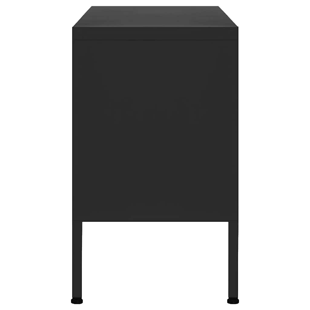 vidaXL TV-Schrank Schwarz 105x35x50 cm Stahl