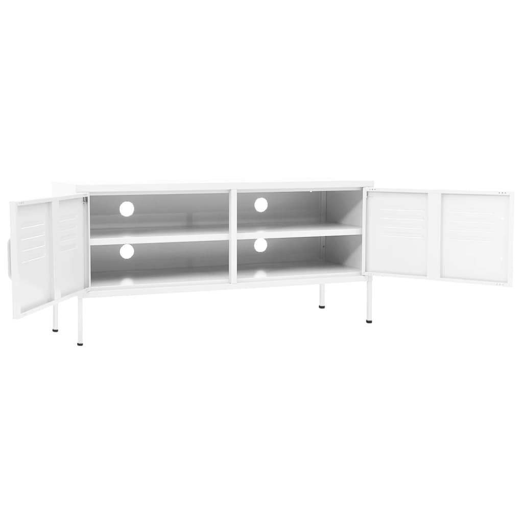 vidaXL TV-Schrank Weiß 105x35x50 cm Stahl
