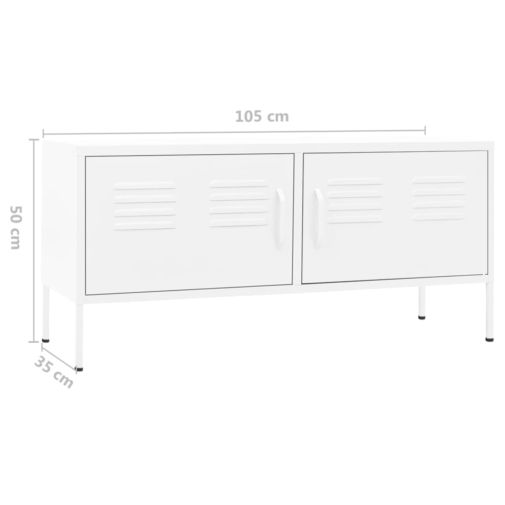 vidaXL TV-Schrank Weiß 105x35x50 cm Stahl