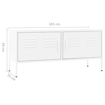 vidaXL TV-Schrank Weiß 105x35x50 cm Stahl