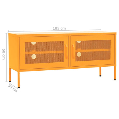 vidaXL TV-Schrank Senfgelb 105x35x50 cm Stahl
