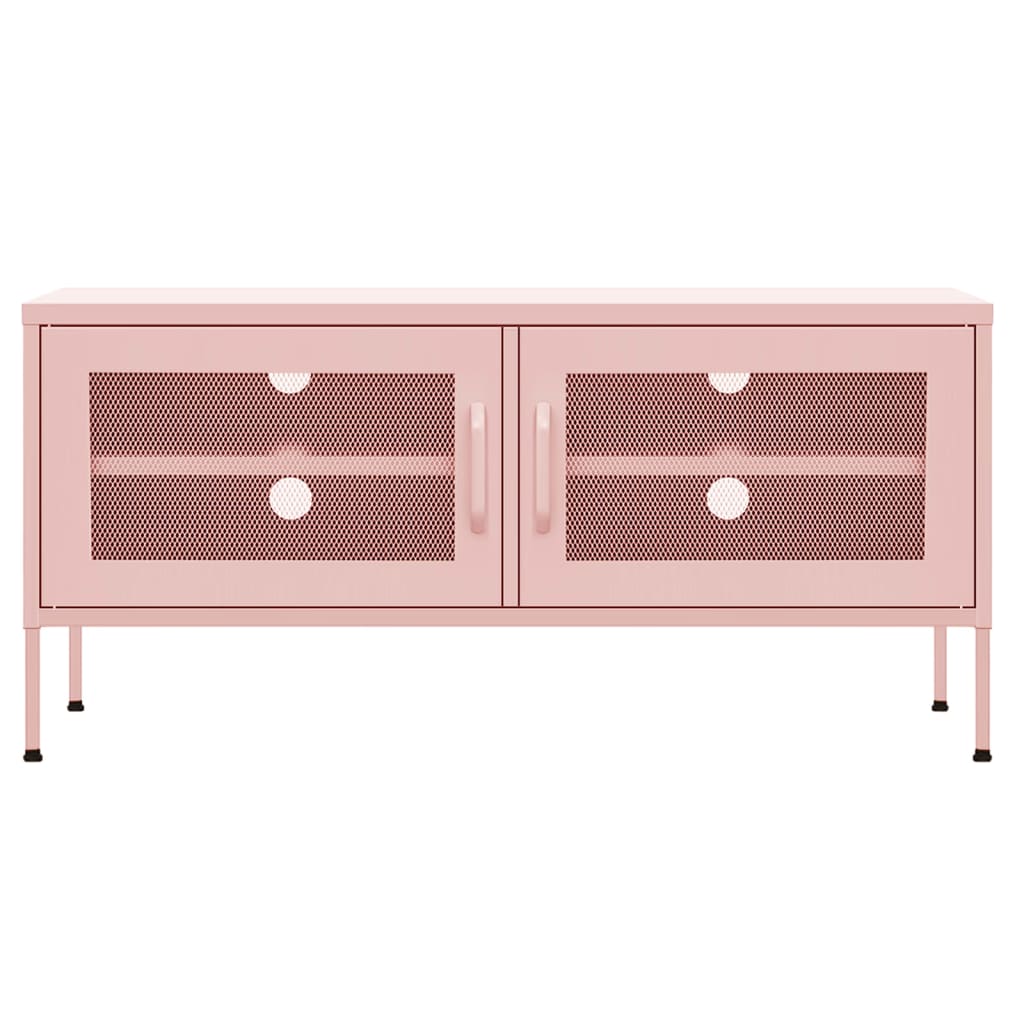 vidaXL Meuble TV rose 105x35x50 cm acier