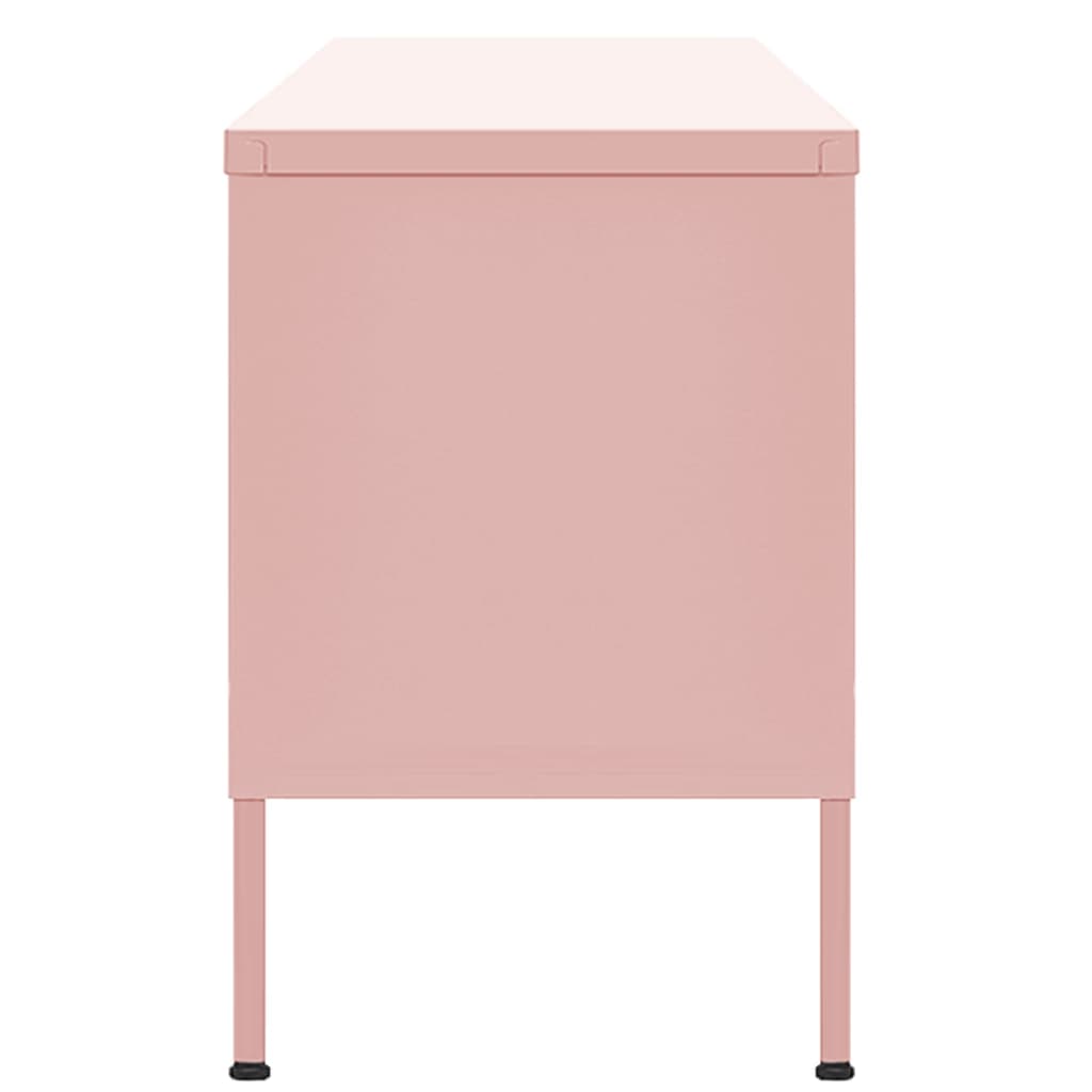 vidaXL Meuble TV rose 105x35x50 cm acier