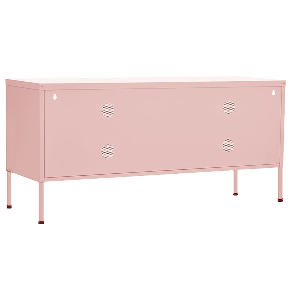 vidaXL Meuble TV rose 105x35x50 cm acier
