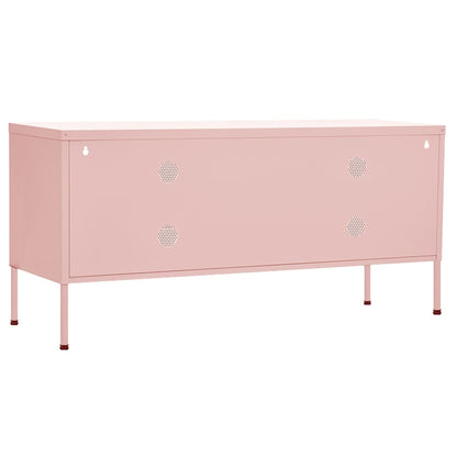 vidaXL Meuble TV rose 105x35x50 cm acier