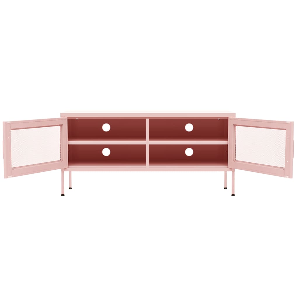 vidaXL Meuble TV rose 105x35x50 cm acier