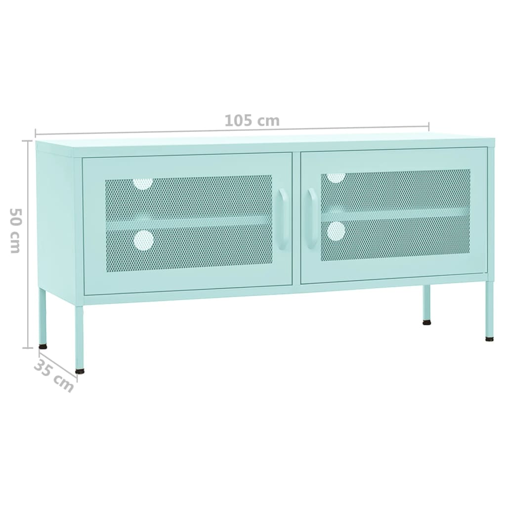 vidaXL Meuble TV Vert Menthe 105x35x50 cm Acier