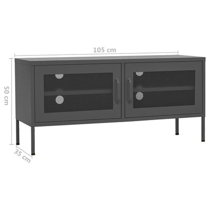 vidaXL TV-Schrank Anthrazit 105x35x50 cm Stahl