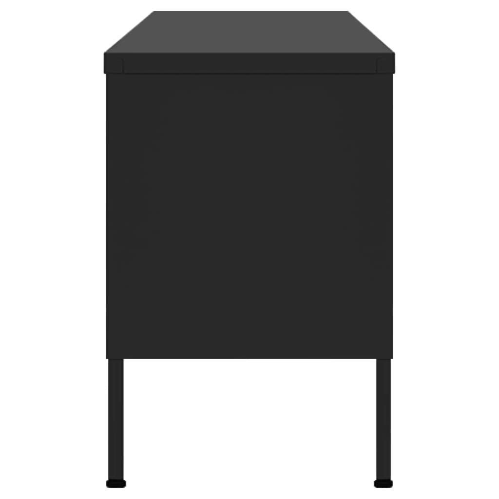 vidaXL TV-Schrank Schwarz 105x35x50 cm Stahl