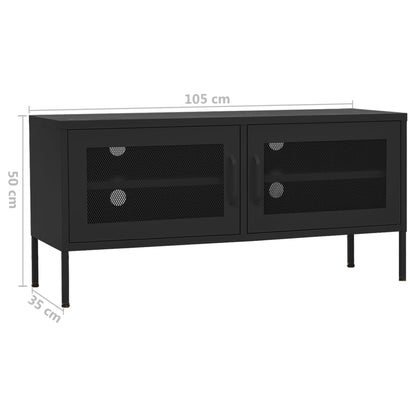 TV-Schrank Schwarz 105x35x50 cm Stahl