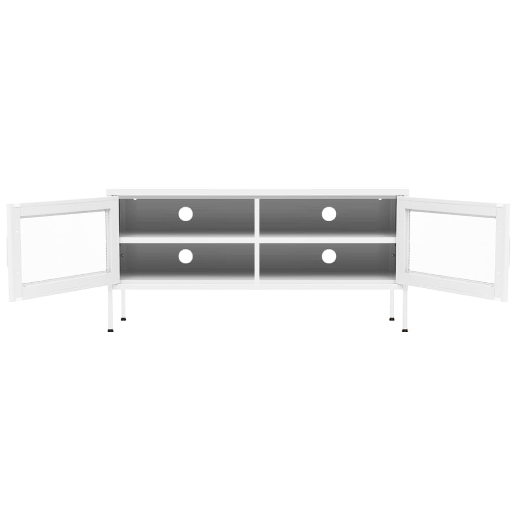 vidaXL TV-Schrank Weiß 105x35x50 cm Stahl